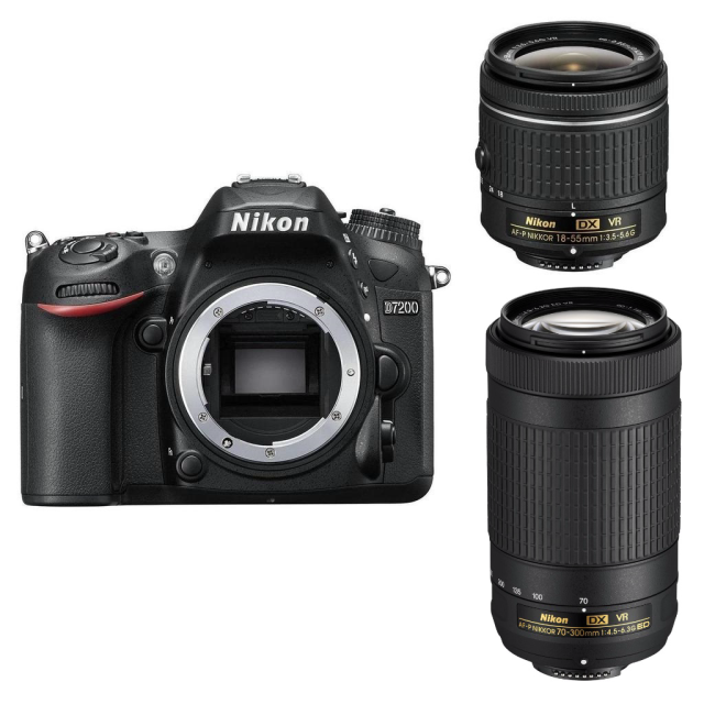 Nikon D7200 + 18-55 AF-P VR + 70-300mm AF-P DX VR